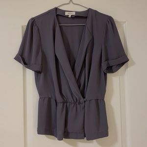 Babaton short sleeve wrap blouse